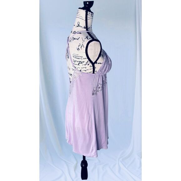 Vintage Y2k Victoria’s Secret Lavender & Sparkly Lace Babydoll Nightie size L - Picture 4 of 7